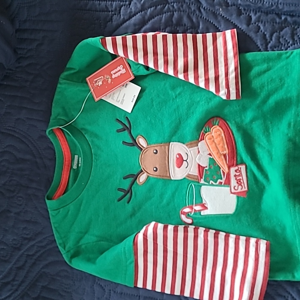 Infant Boys Reindeer Cookies for Santa long sleeved shirt